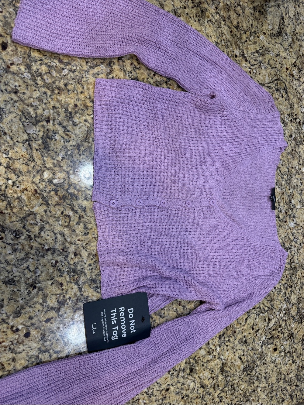 Lulu's Lilac V-Neck Button-Front Cardigan